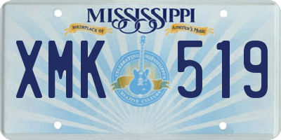 MS license plate XMK519