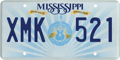 MS license plate XMK521
