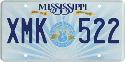 MS license plate XMK522