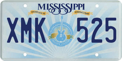 MS license plate XMK525