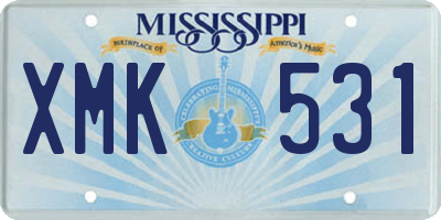 MS license plate XMK531