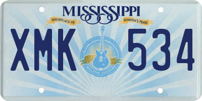MS license plate XMK534