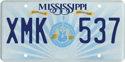 MS license plate XMK537