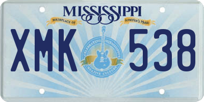 MS license plate XMK538