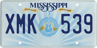 MS license plate XMK539