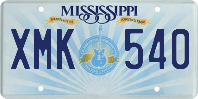 MS license plate XMK540