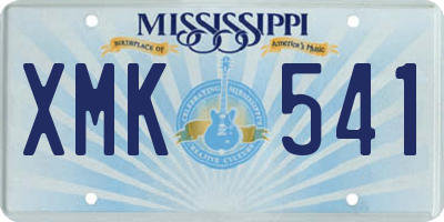 MS license plate XMK541