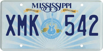 MS license plate XMK542