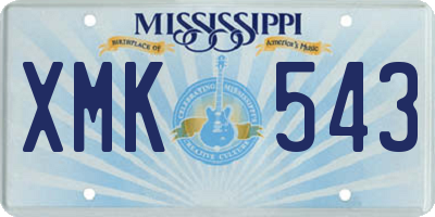 MS license plate XMK543