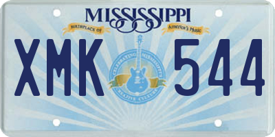MS license plate XMK544