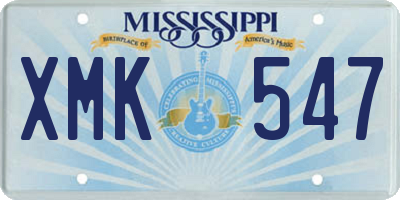 MS license plate XMK547