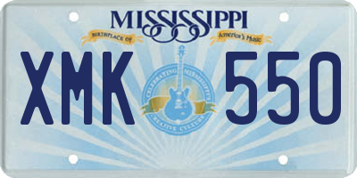 MS license plate XMK550