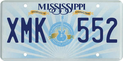MS license plate XMK552
