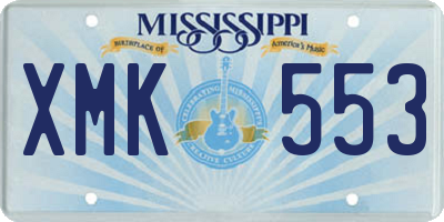 MS license plate XMK553