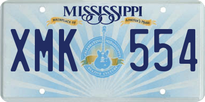 MS license plate XMK554