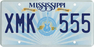 MS license plate XMK555