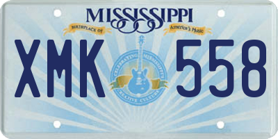 MS license plate XMK558