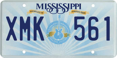 MS license plate XMK561