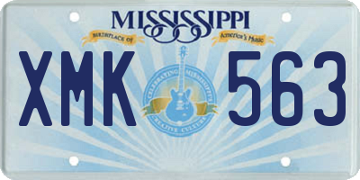 MS license plate XMK563