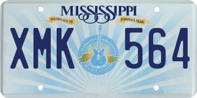 MS license plate XMK564