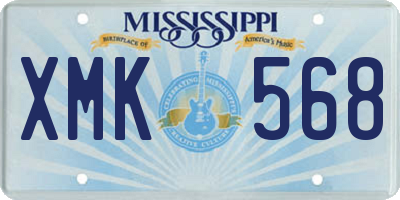 MS license plate XMK568