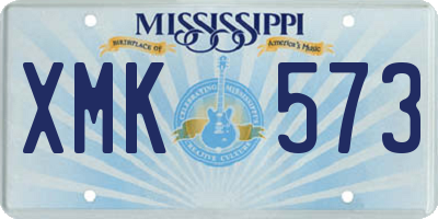 MS license plate XMK573
