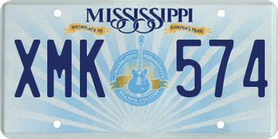 MS license plate XMK574