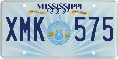 MS license plate XMK575