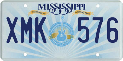MS license plate XMK576