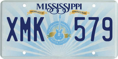 MS license plate XMK579