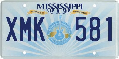 MS license plate XMK581