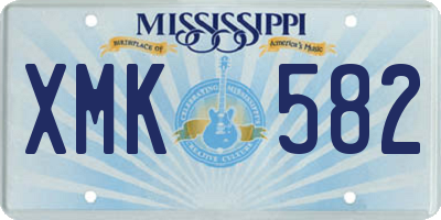 MS license plate XMK582
