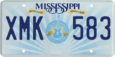 MS license plate XMK583
