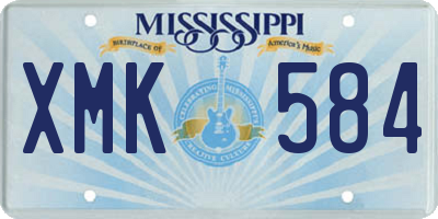 MS license plate XMK584