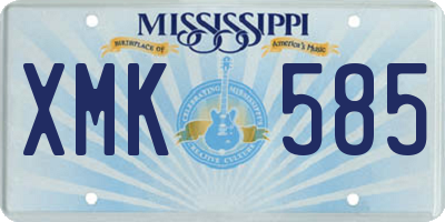 MS license plate XMK585