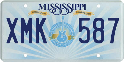 MS license plate XMK587