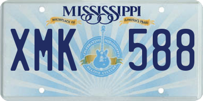 MS license plate XMK588