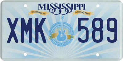 MS license plate XMK589