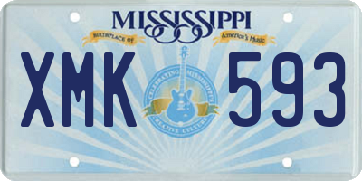 MS license plate XMK593