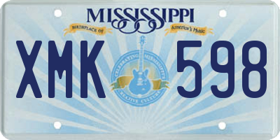 MS license plate XMK598