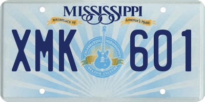 MS license plate XMK601