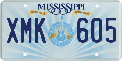 MS license plate XMK605