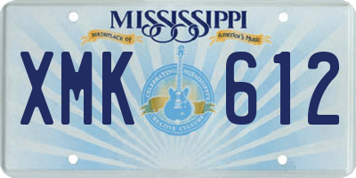 MS license plate XMK612