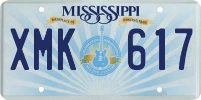 MS license plate XMK617