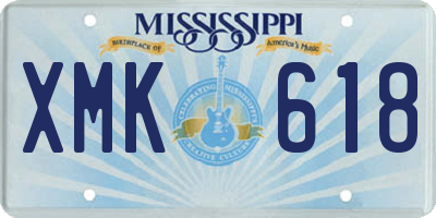 MS license plate XMK618