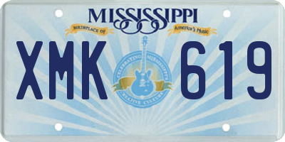 MS license plate XMK619