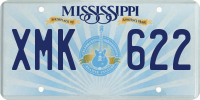 MS license plate XMK622