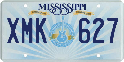 MS license plate XMK627