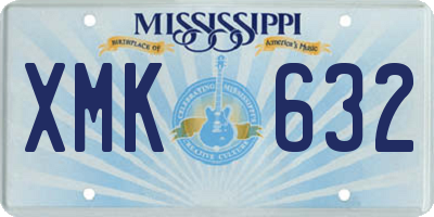 MS license plate XMK632