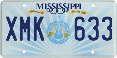 MS license plate XMK633